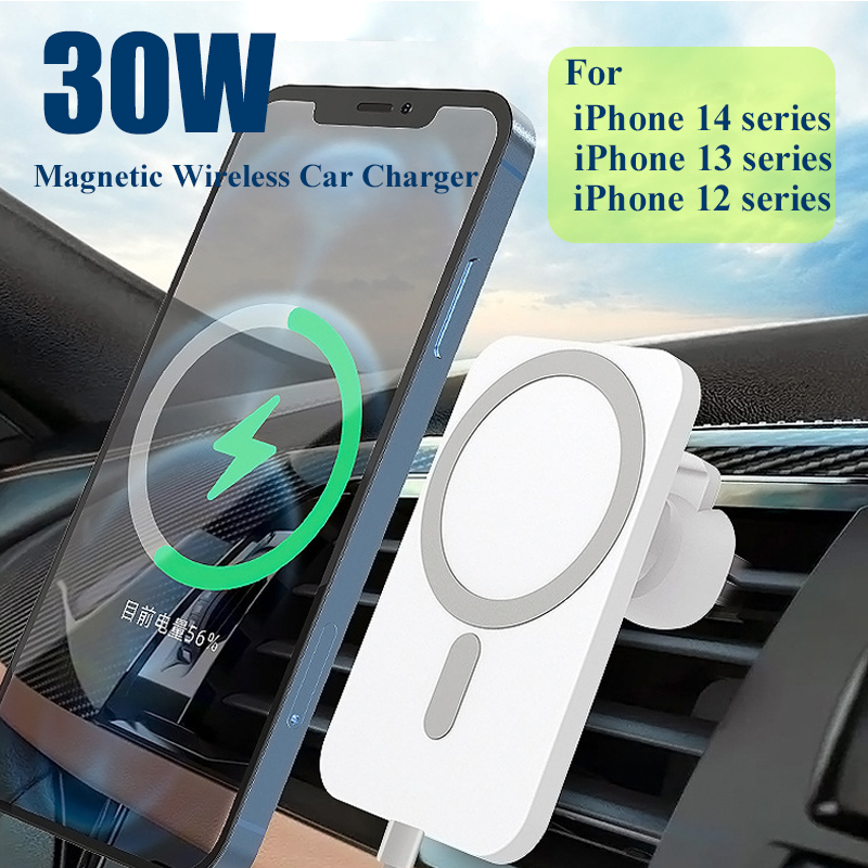 Wireless Car Charger Mount Fast Charging - Support de téléphone magnétique pour voiture,