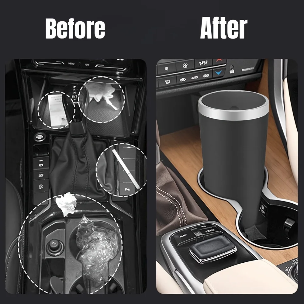Mini poubelle de voiture compa - Waterproof Car Trash Can With Lid avis et prix