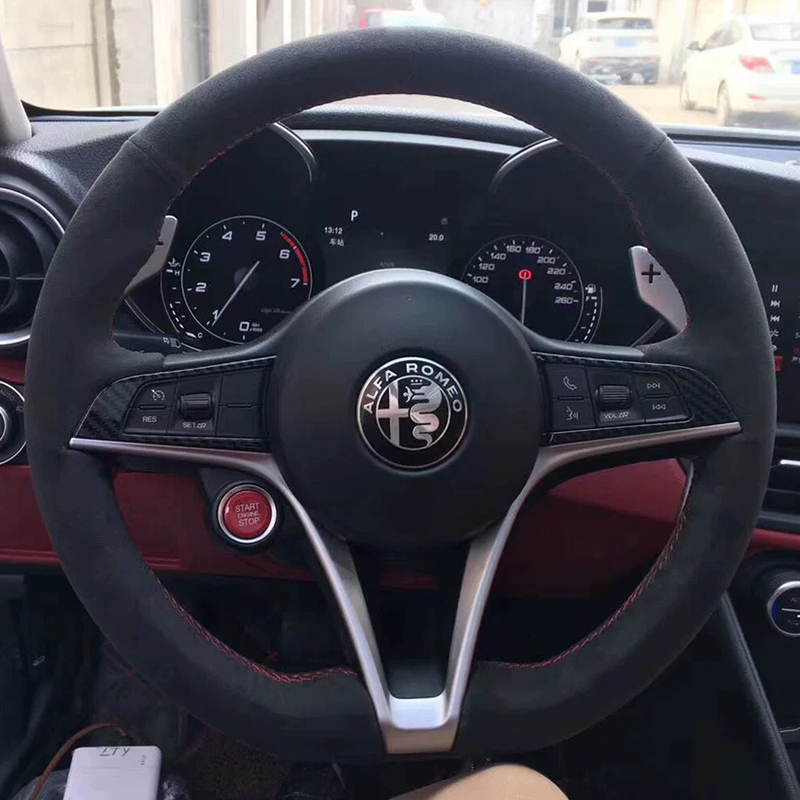 Pour Alfa Romeo Giulia Stelvio - Car Steering Wheel Cover Anti Slip Breathable avis et prix