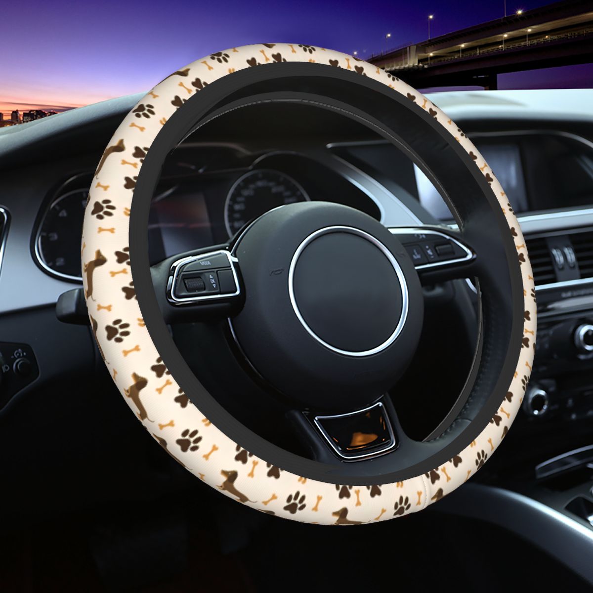 Housse de volant de voiture te - Car Steering Wheel Cover Anti Slip Breathable avis et prix