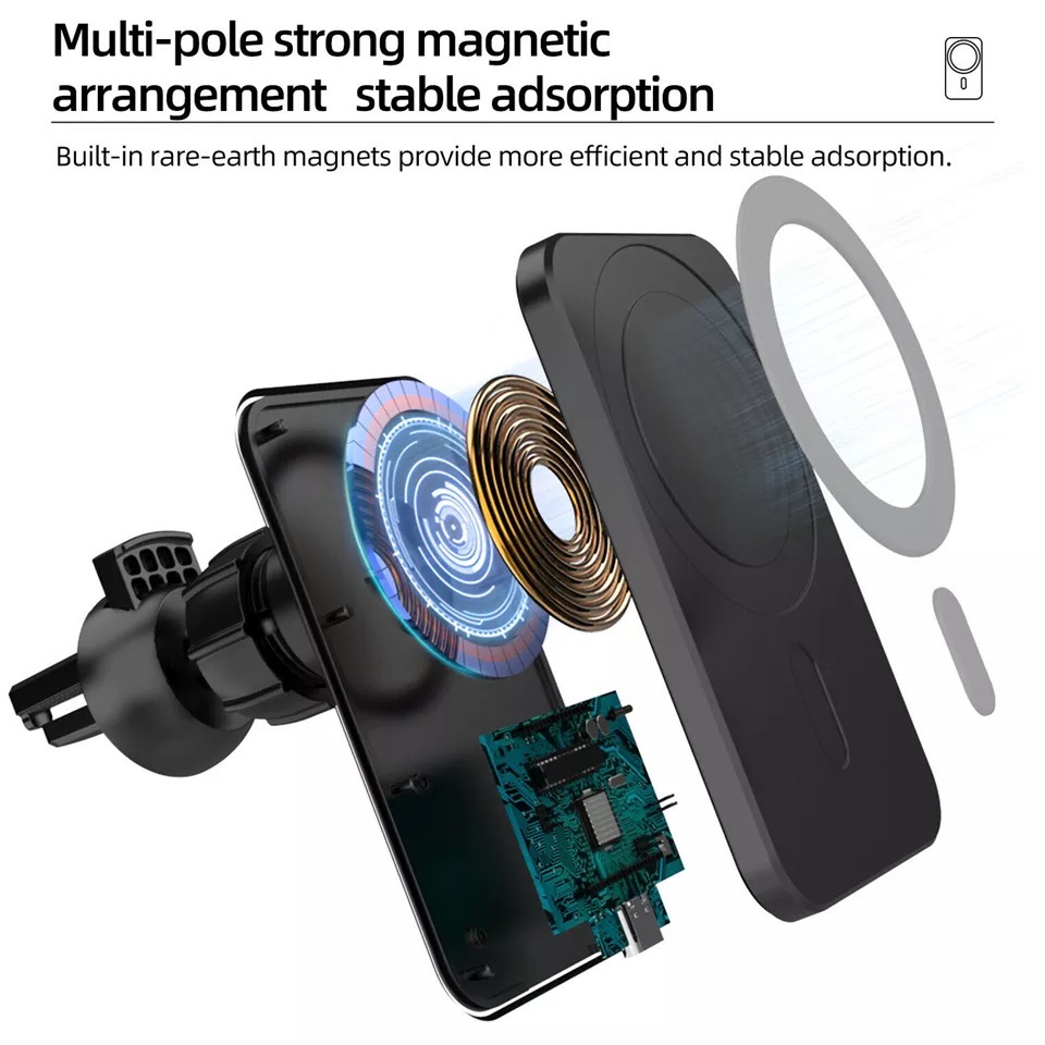Support de téléphone magnétiqu - Wireless Car Charger Mount Fast Charging avis et prix