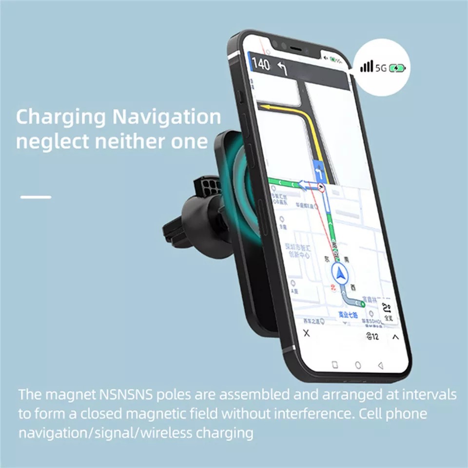 Support de téléphone magnétiqu - Wireless Car Charger Mount Fast Charging avis et prix