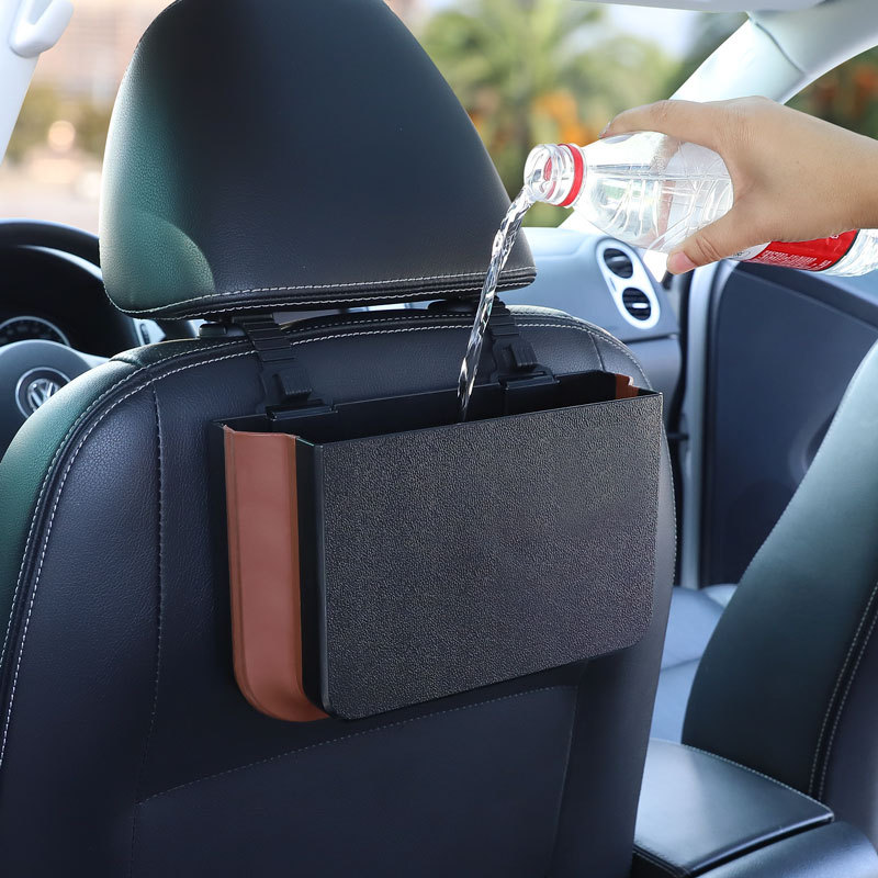Poubelle de voiture pliable po - Waterproof Car Trash Can With Lid avis et prix